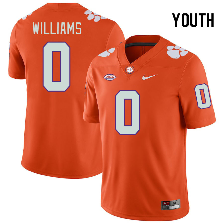 Youth Clemson Tigers Antonio Williams #0 College Orange NCAA Authentic Football Stitched Jersey 23GY30MW